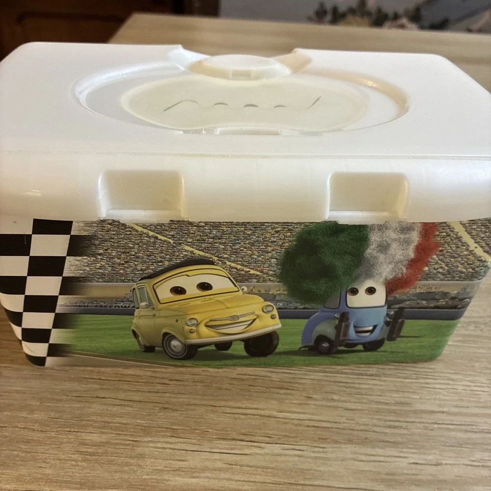 Huggies Wet Wipes Empty Pop-Up Container Disney Pixar Cars Missing Cover
